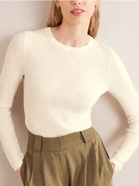 Boden Ribbed MerinoWool  Sweater, Sz M